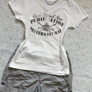 Women’s White Short‑Sleeve Top